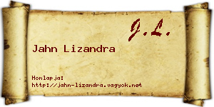 Jahn Lizandra névjegykártya